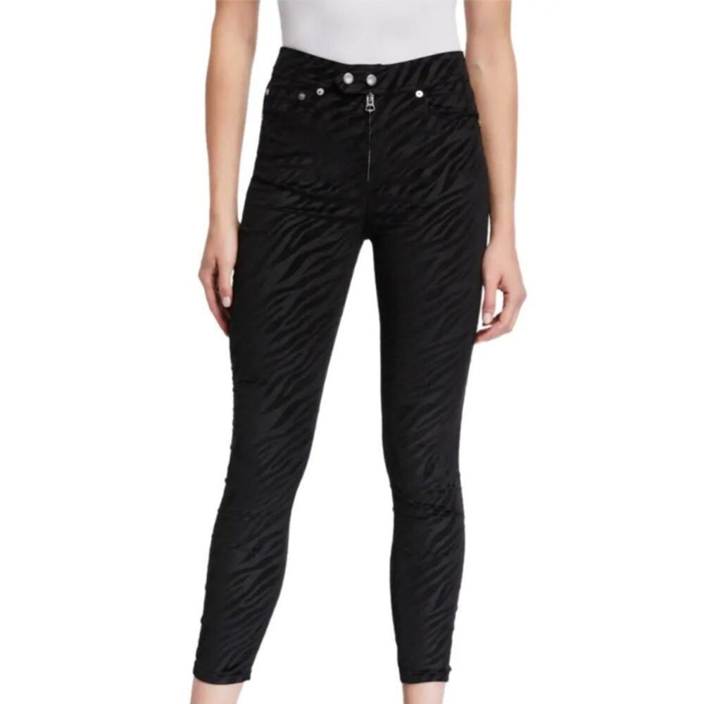 Rag & Bone Nina Velvet Zebra High Rise Jeans